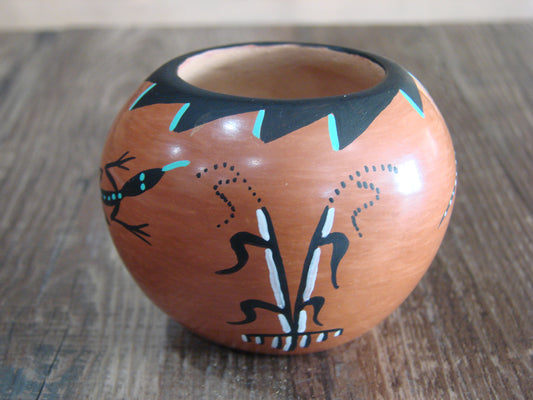 Small Native American Jemez Clay Hand Coiled Pottery Signed Yepa