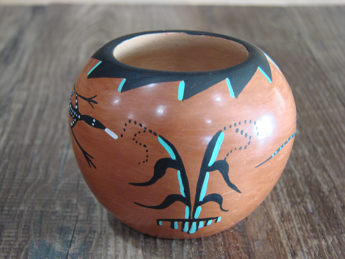 Small Native American Jemez Clay Hand Coiled Pottery Signed Yepa