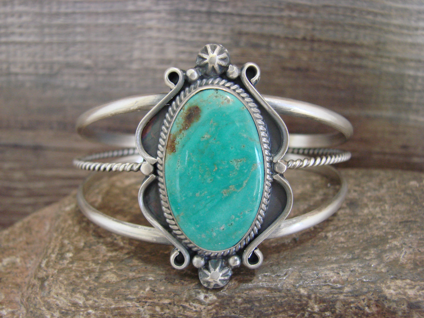 Native American Sterling Silver & Turquoise Bracelet by McCray