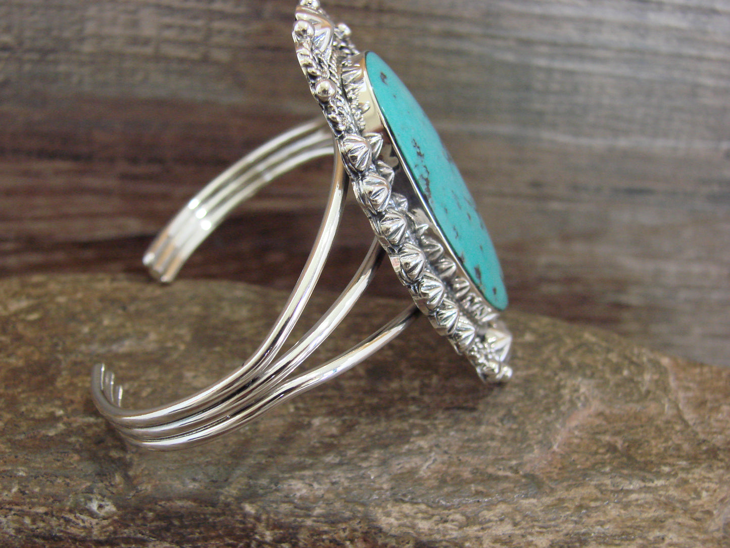 Native American Sterling Silver & Turquoise Bracelet - Cayaditto