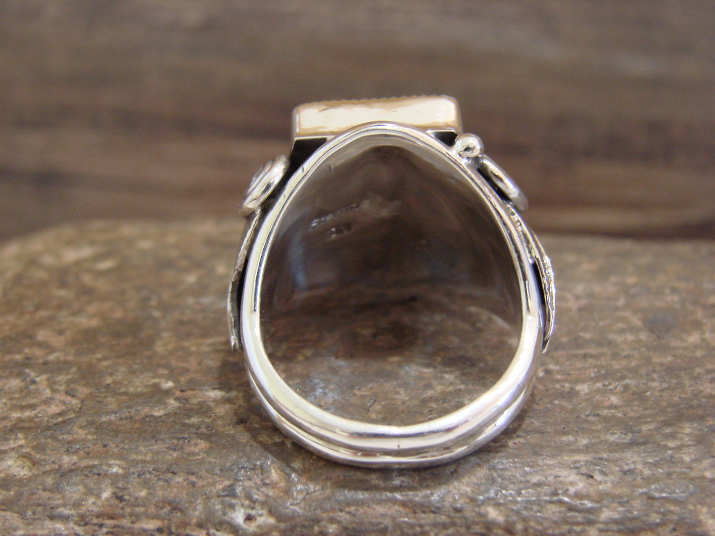 Native American Indian Sterling Silver Onyx Ring Size 9.5 - Darrell Morgan
