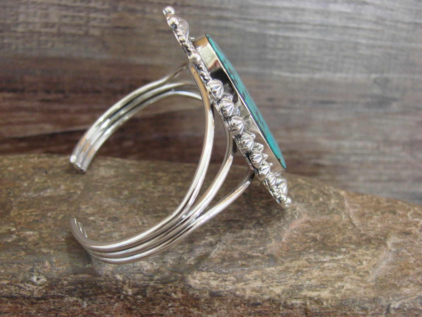 Native American Sterling Silver & Turquoise Bracelet - Cayaditto