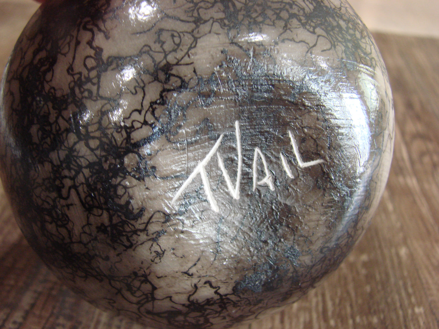 Small Native American Navajo Indian Horse Hair Pottery by Vail
