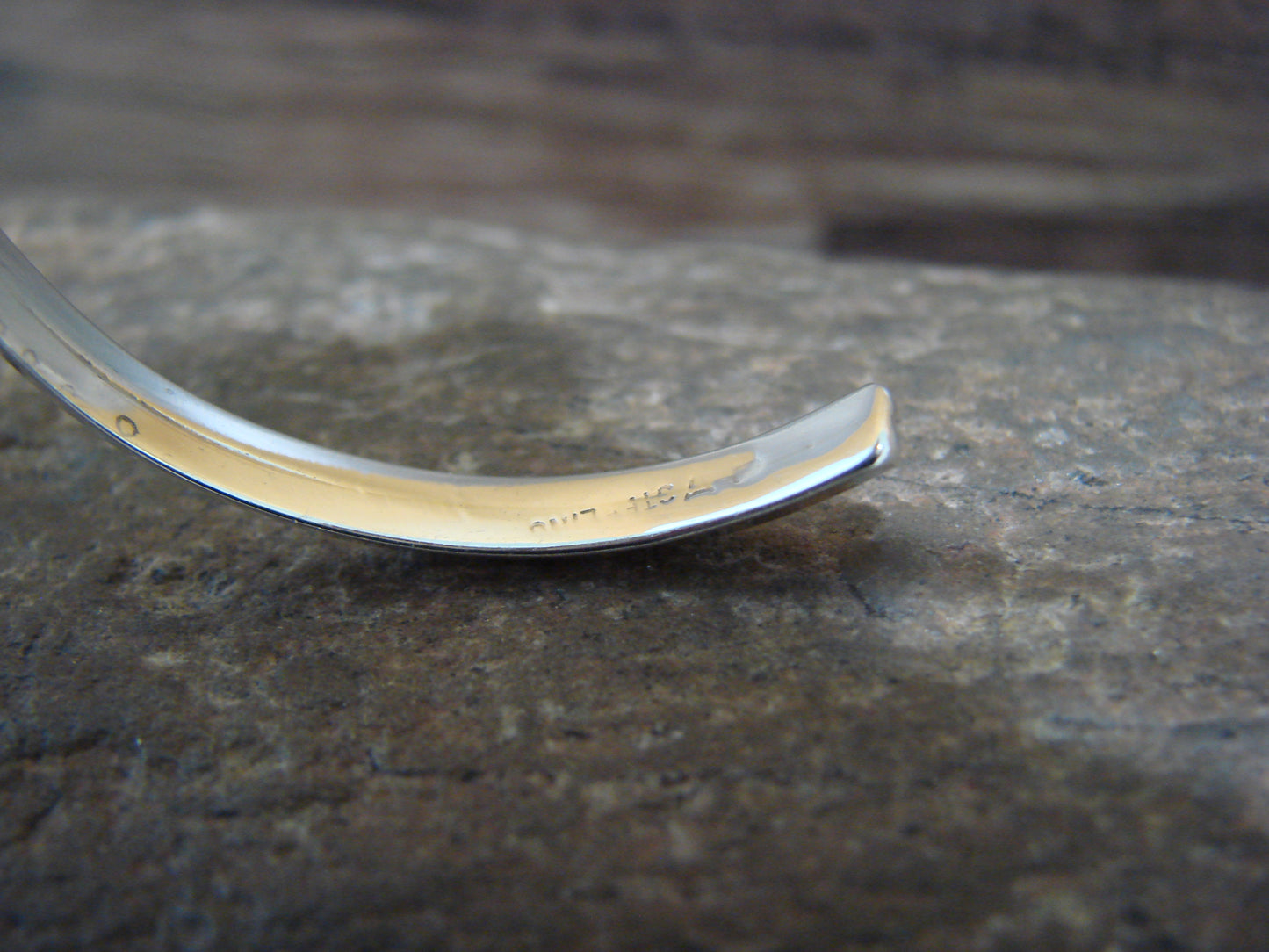 Native American Sterling Silver 3 Stone Blue Opal Bracelet by Amos Begay