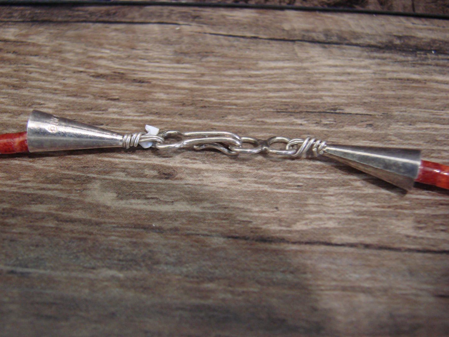 Hand Carved Gaspeite & Coral Hummingbird Fetish Necklace - Mitchell