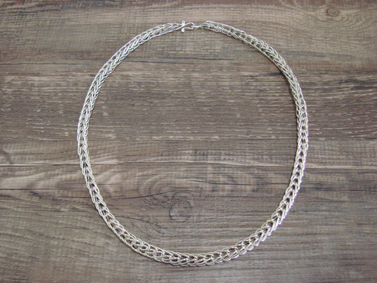 Native American Hand Made Sterling Silver 18" Box Chain Necklace - Gchachu