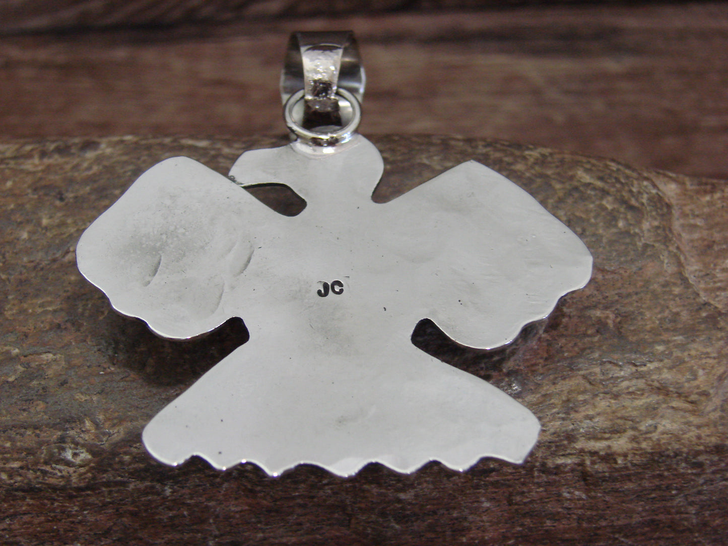 Native American Nickel Silver & Turquoise Thunderbird Pendant - Cleveland