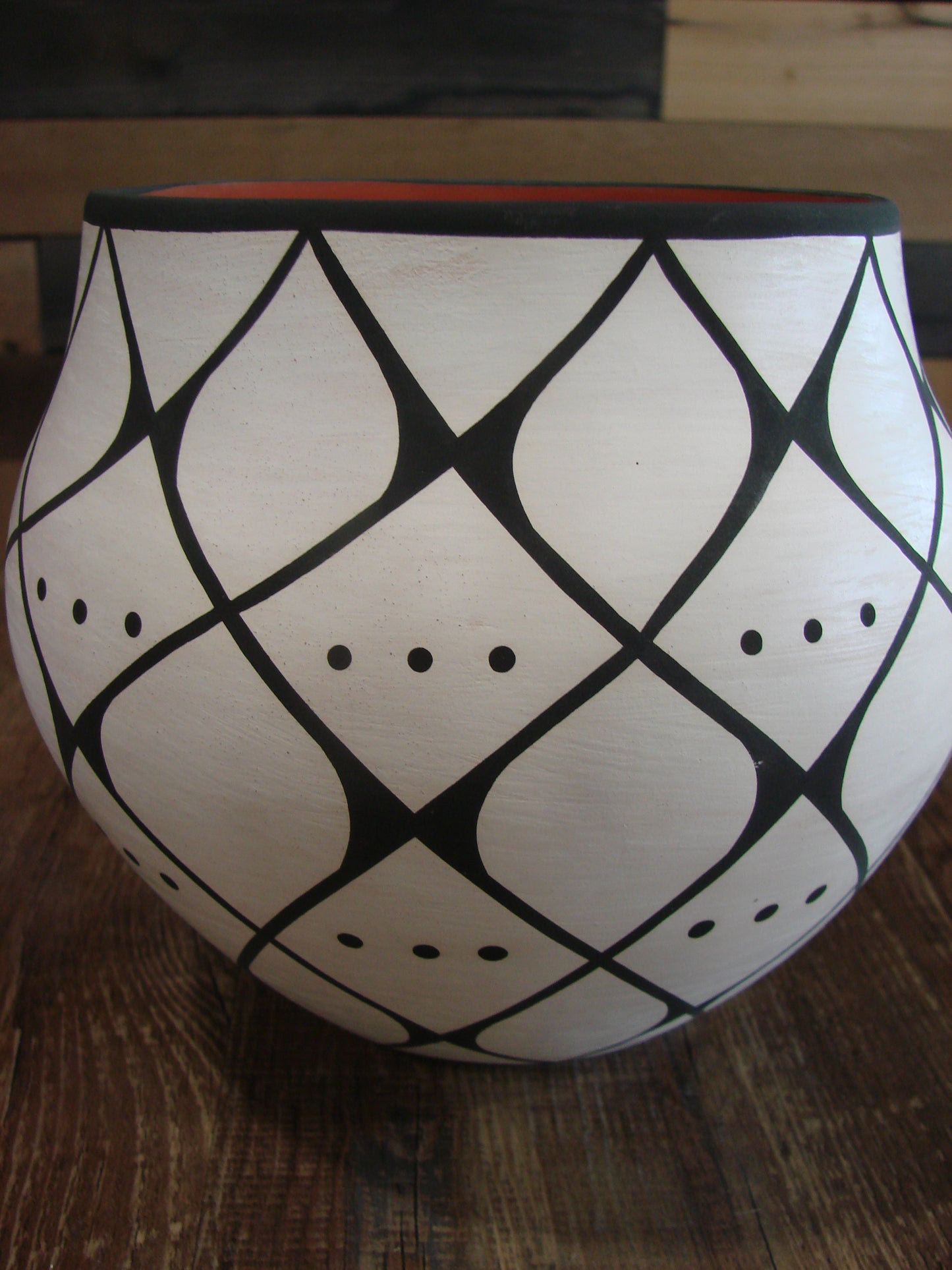 Native American Acoma Indian Hand Painted Pottery by Antonio