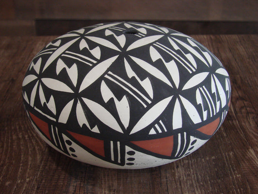 Native American Acoma Indian Hand Painted Seed Pottery by Antonio
