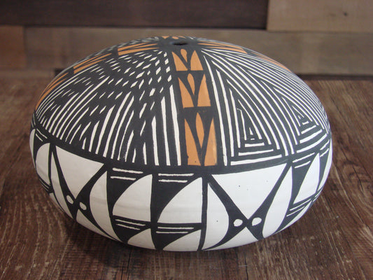 Native American Acoma Indian Hand Painted Seed Pottery by Antonio