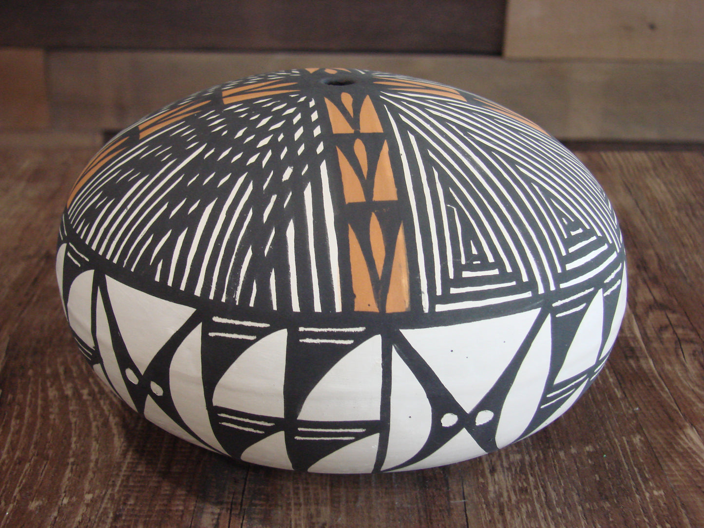 Native American Acoma Indian Hand Painted Seed Pottery by Antonio