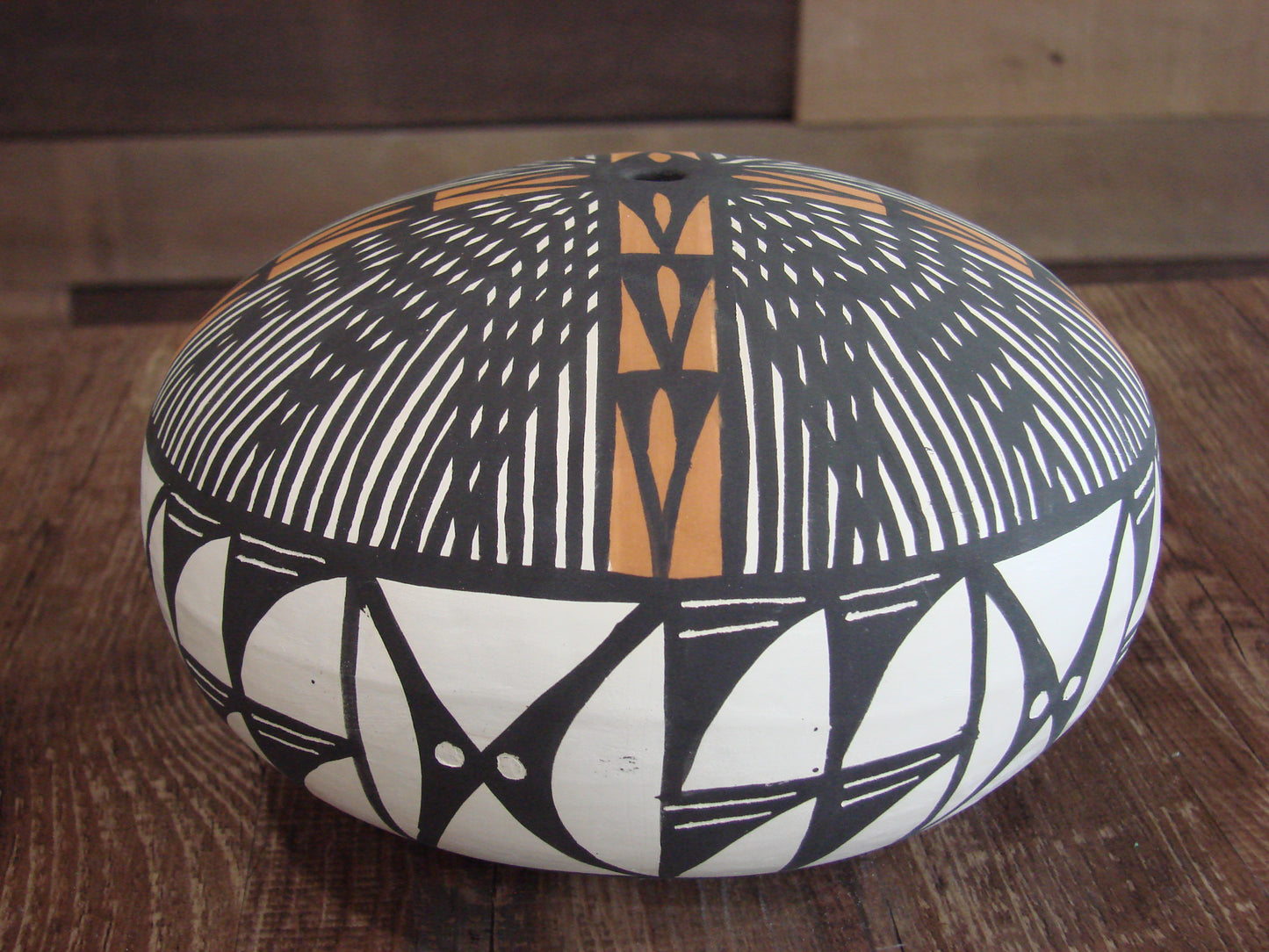 Native American Acoma Indian Hand Painted Seed Pottery by Antonio