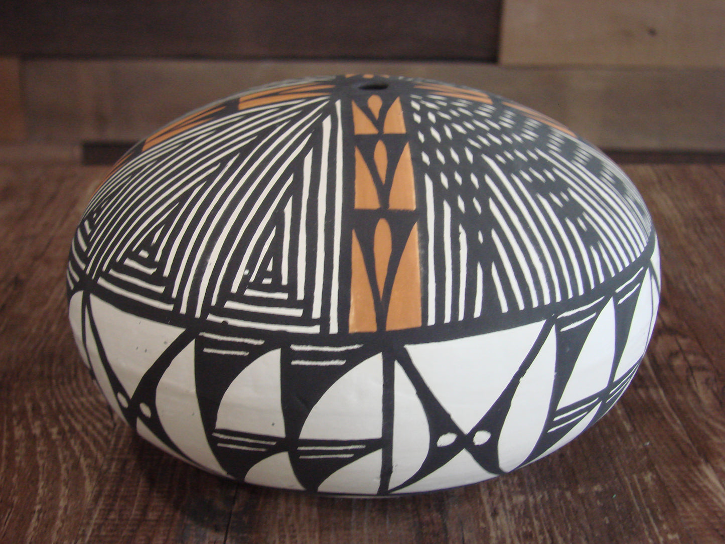 Native American Acoma Indian Hand Painted Seed Pottery by Antonio
