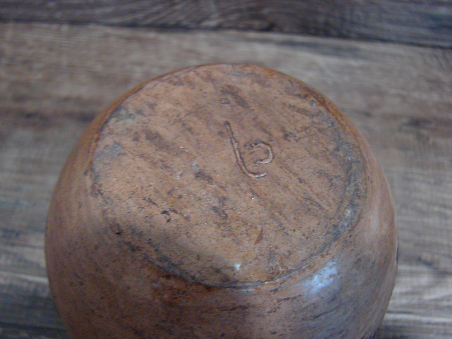 Native American Pine Pitch Medicine Bowl Pottery Signed by Lameman