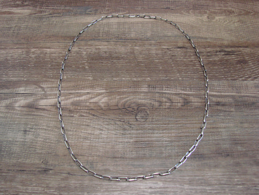 Native American Hand Made Sterling Silver 24" Chain Link Necklace - Sally Shirley