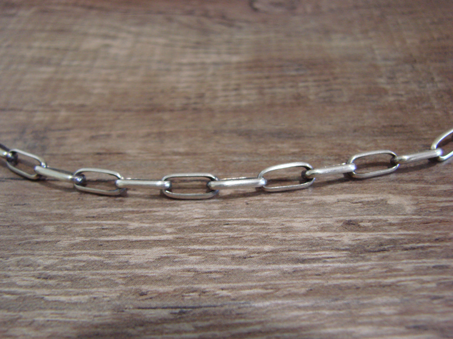 Native American Hand Made Sterling Silver 24" Chain Link Necklace - Sally Shirley