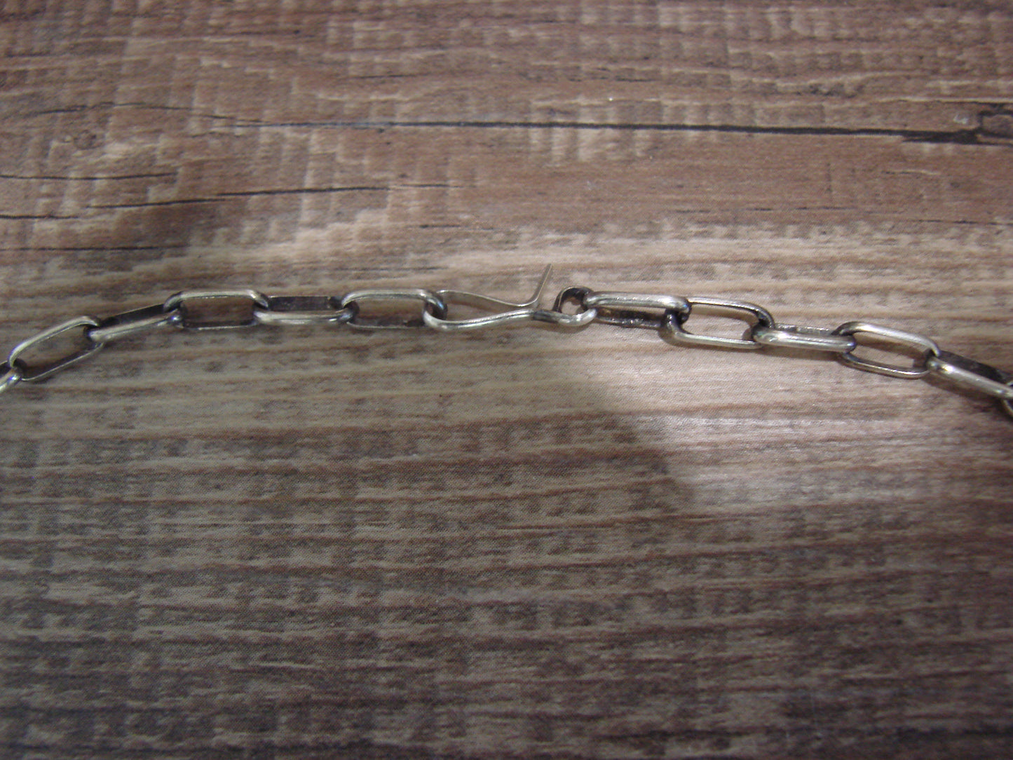 Native American Hand Made Sterling Silver 24" Chain Link Necklace - Sally Shirley