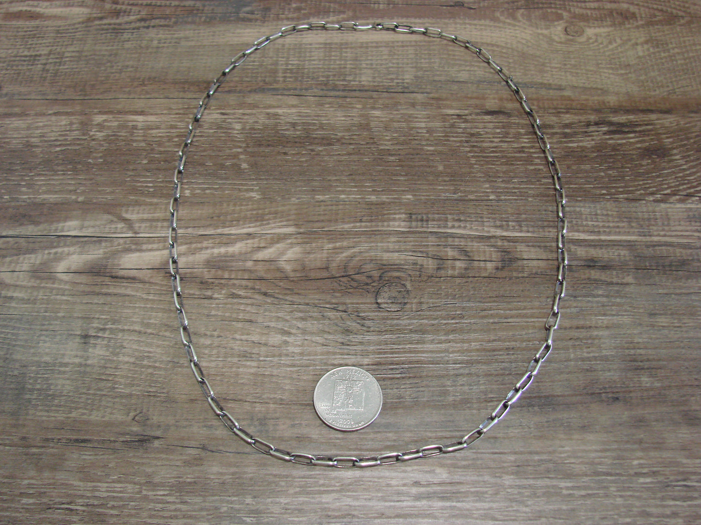 Native American Hand Made Sterling Silver 24" Chain Link Necklace - Sally Shirley