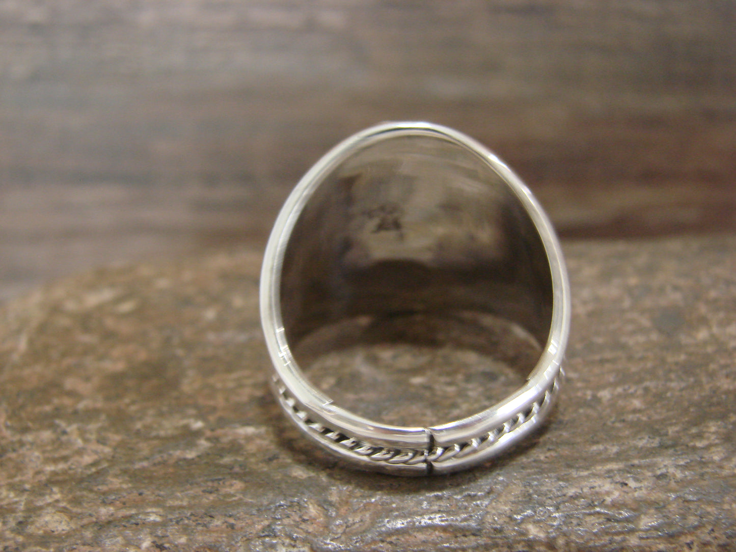 Native American Sterling Silver & Turquoise Feather Ring by Cayaditto- Size 11.5