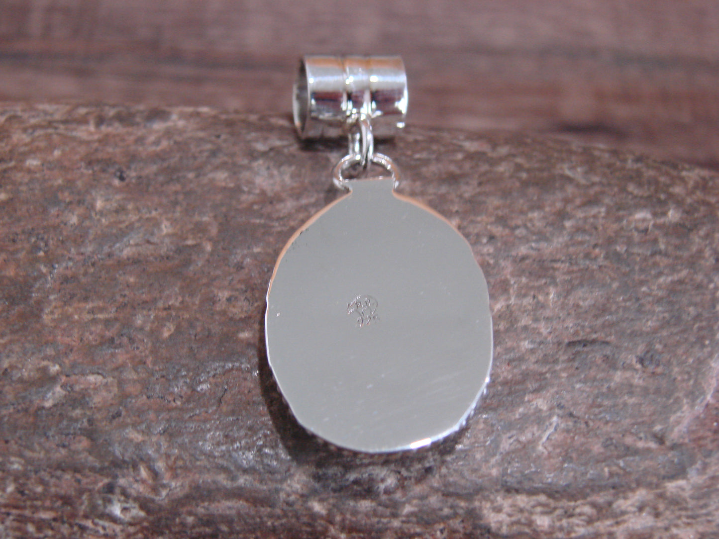Native American Navajo Indian Sterling Silver & Spiny Oyster Pendant by Yazzie