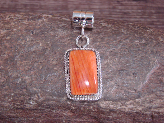 Native American Navajo Indian Sterling Silver & Spiny Oyster Pendant by Yazzie