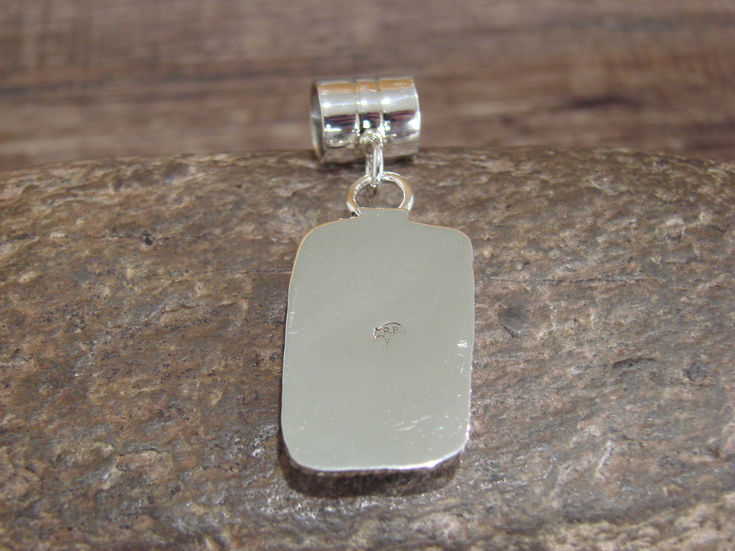Native American Navajo Indian Sterling Silver & Spiny Oyster Pendant by Yazzie