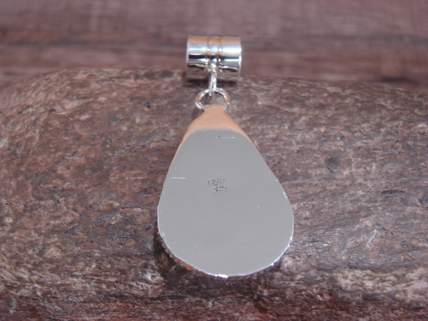 Native American Navajo Indian Sterling Silver & Spiny Oyster Pendant by Yazzie