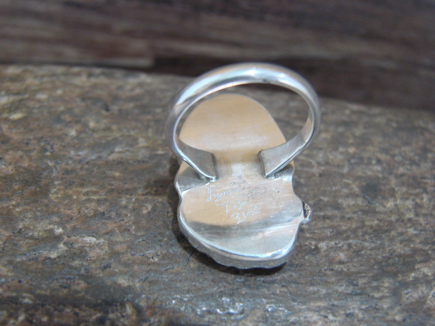 Native American Sterling Silver Turquoise & Coral Ring by Tsattie - Size 5.5