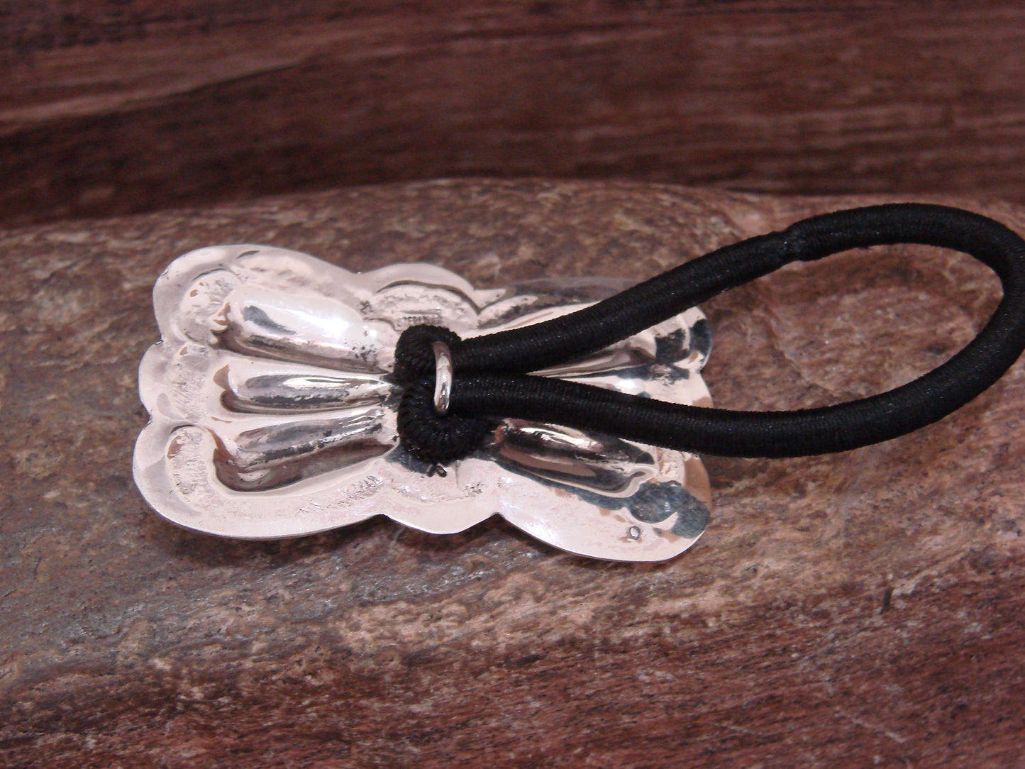 Native American Sterling Silver & Turquoise Concho Hair Tie by Yazzie