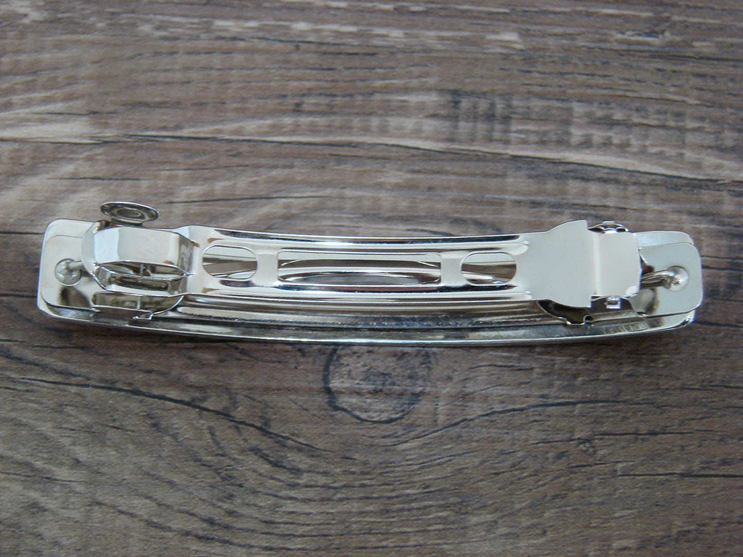 Native American Sterling Silver Hand Stamped Overlay Hair Barrette by Begay