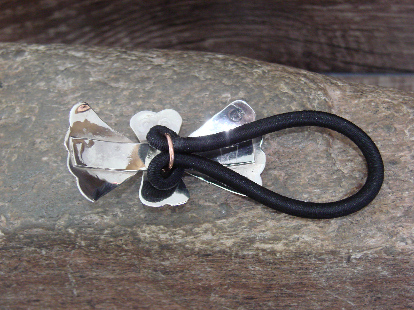 Native American Sterling Silver & Turquoise Concho Hair Tie by Yazzie