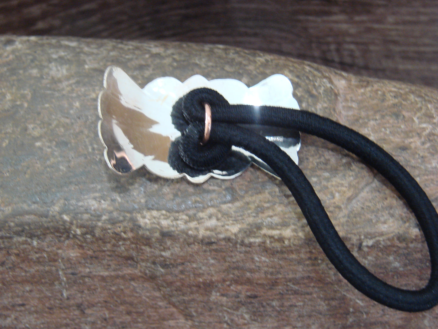 Native American Sterling Silver & Turquoise Concho Hair Tie by Yazzie