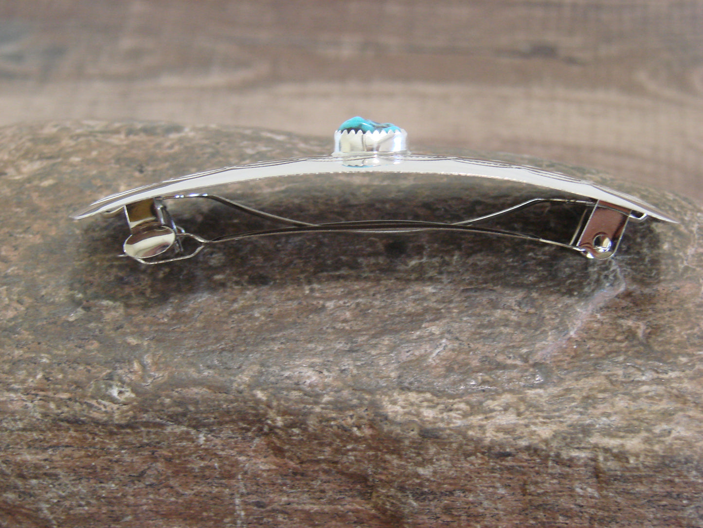Native American Navajo Indian Sterling Silver & Turquoise Hair Barrette by Begay