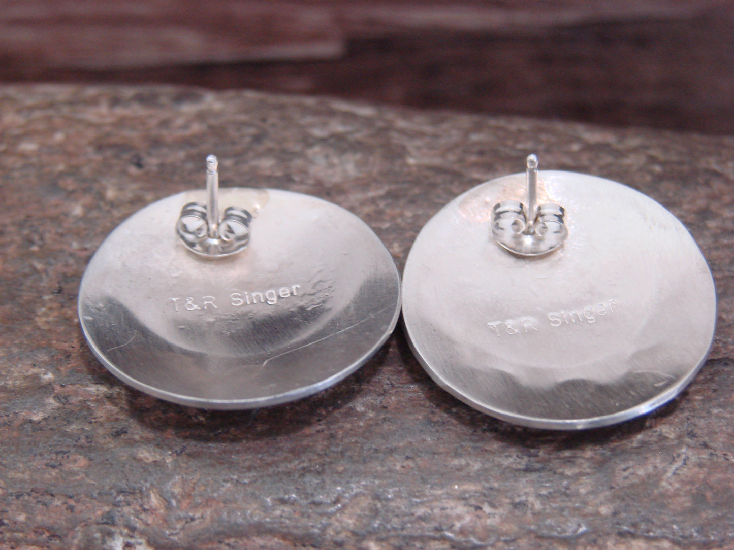 Native American Sterling Silver & Gold Fill Buffalo Post Earrings - Singer