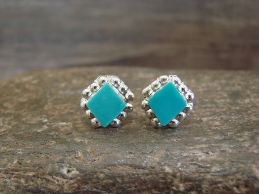 Native American Sterling Silver Turquoise Stud Post Earrings by Bobelu
