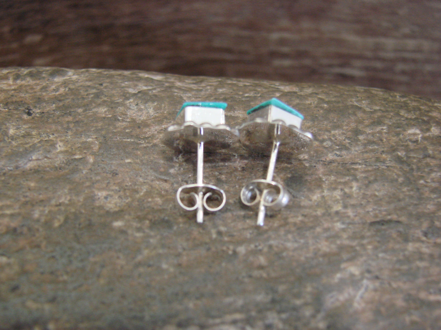 Native American Sterling Silver Turquoise Stud Post Earrings by Bobelu