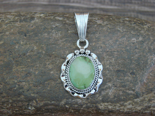 Native American Sterling Silver & Sonoran Turquoise Pendant by Yellowhair