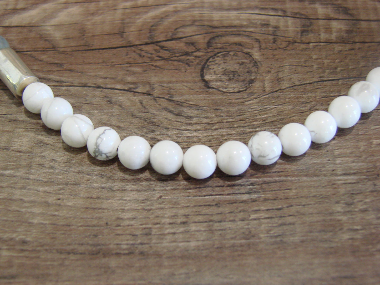 Native American Sterling Silver & Howlite 18" Gemstone Necklace by Singer