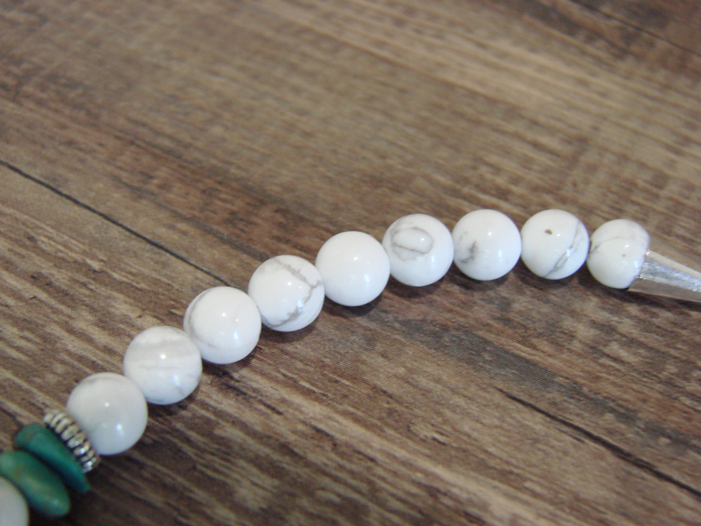 Native American Sterling Silver & Howlite 18" Gemstone Necklace by Singer