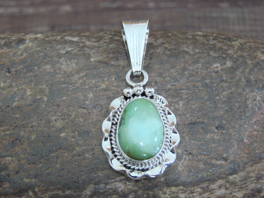 Native American Sterling Silver & Sonoran Turquoise Pendant by Yellowhair