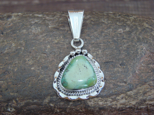Native American Sterling Silver & Sonoran Turquoise Pendant by Yellowhair