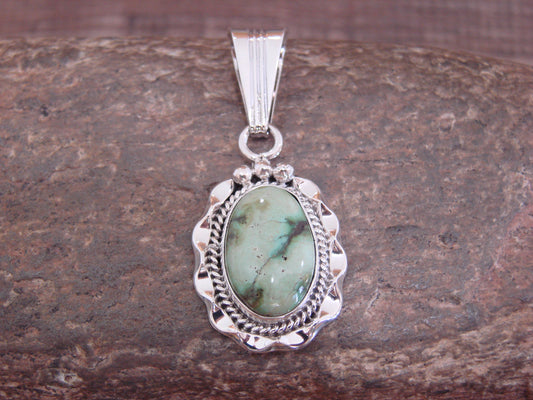 Native American Sterling Silver & Sonoran Turquoise Pendant by Yellowhair