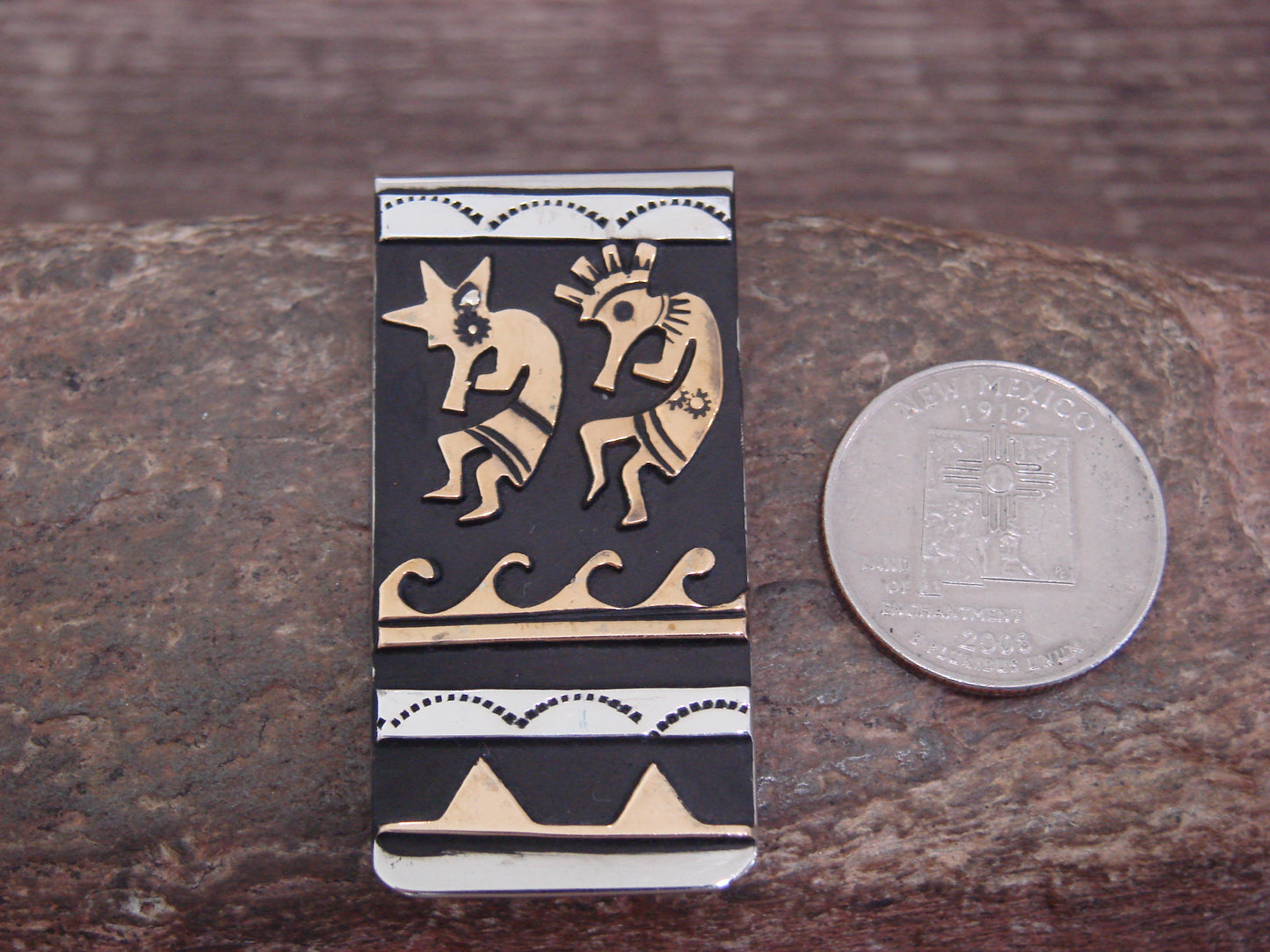Native American Sterling Silver & 12 kt Gold Fill Money Clip by Singer