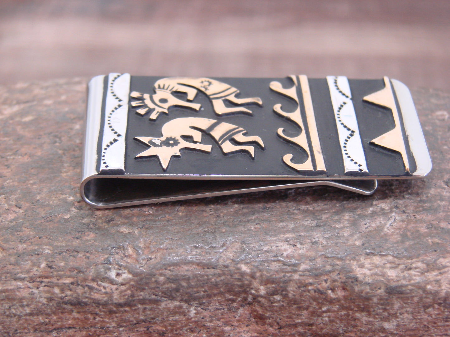 Native American Sterling Silver & 12 kt Gold Fill Money Clip by Singer