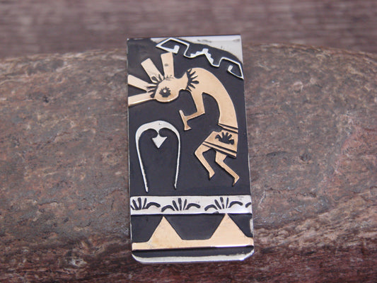 Native American Sterling Silver & 12 kt Gold Fill Money Clip by Singer