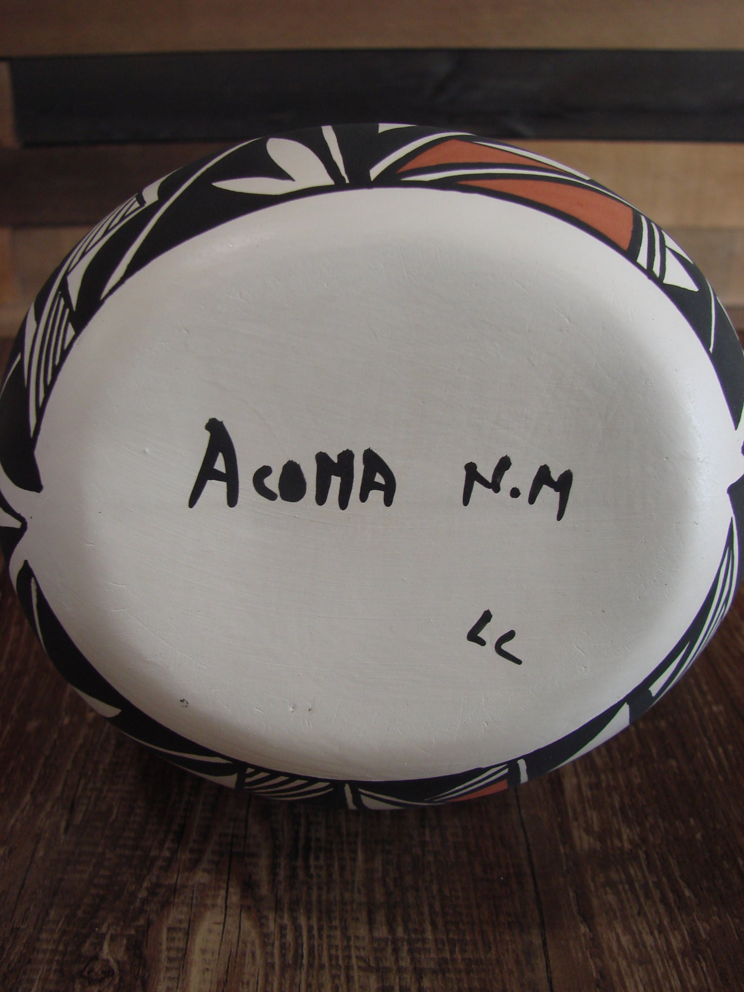 Native American Fine Line Hand Painted Wedding Vase by L. Concho
