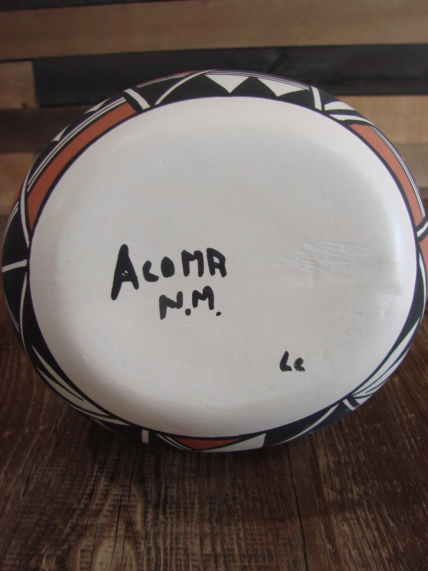 Native American Fine Line Hand Painted Wedding Vase by L. Concho