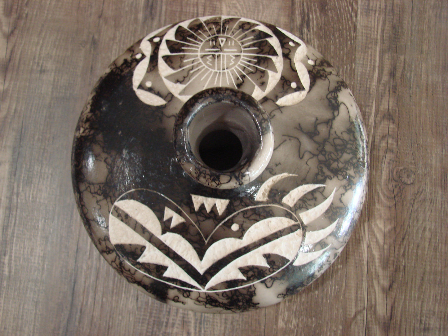 Native American Navajo Indian Horse Hair Pottery by Vail Jr.