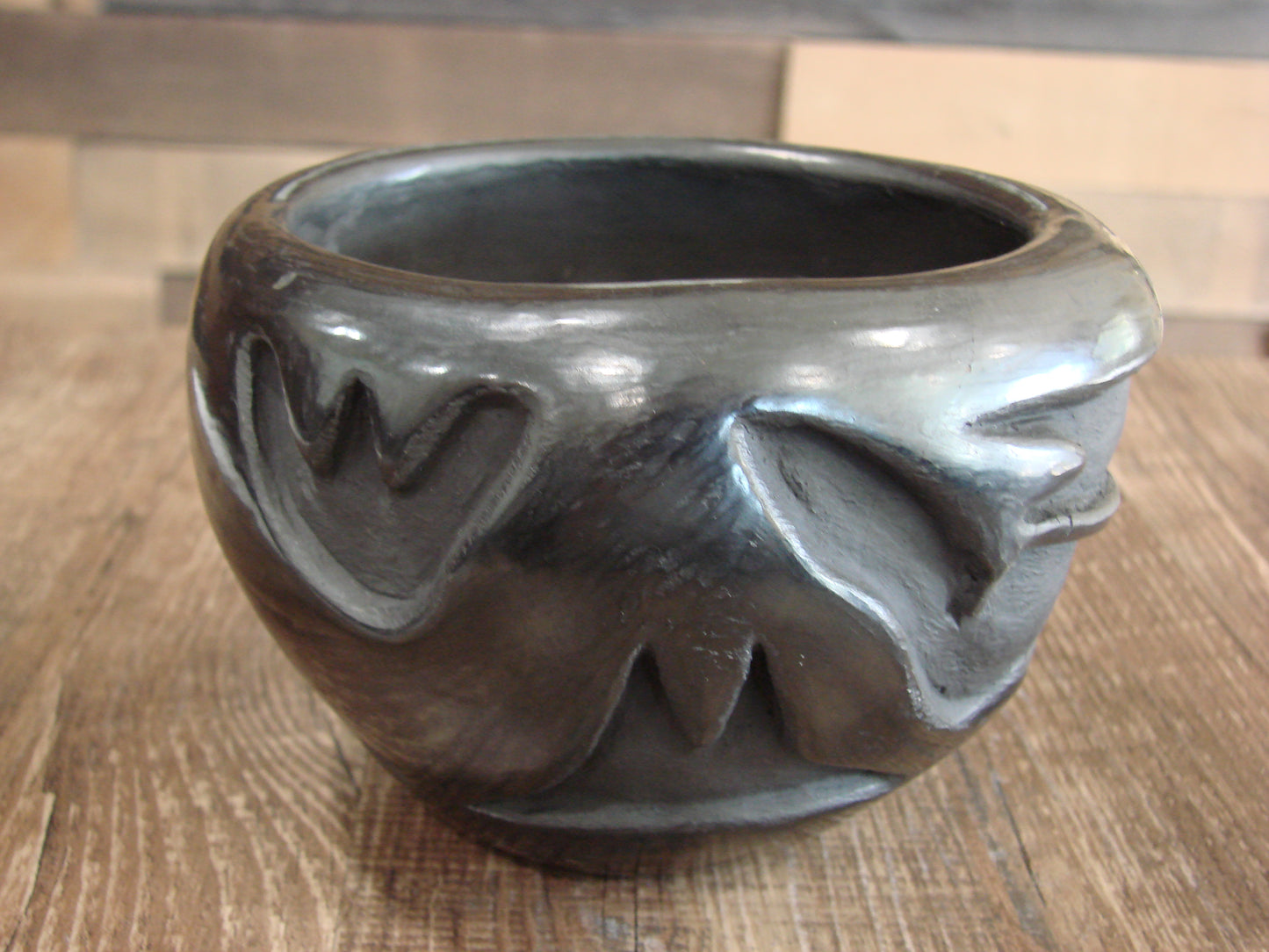 Native American Santa Clara Hand Coiled Clay Pottery by John D.