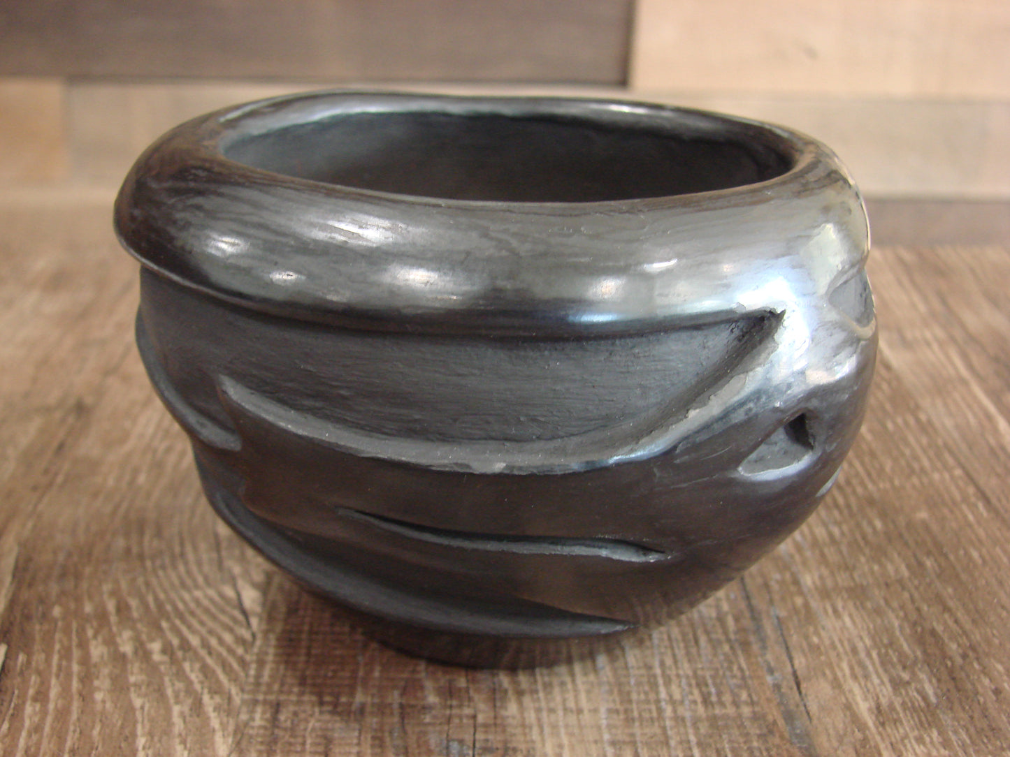 Native American Santa Clara Hand Coiled Clay Pottery by John D.